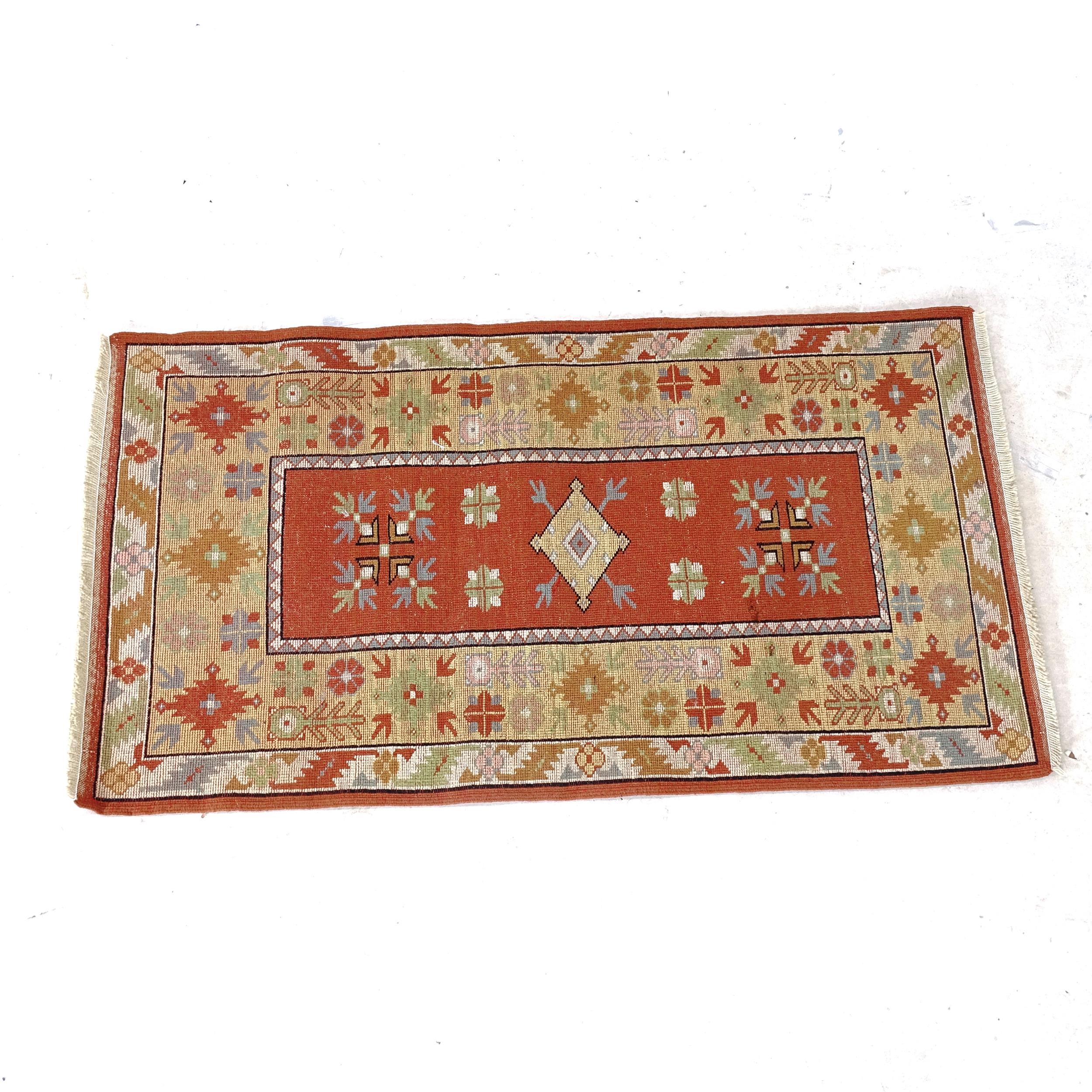 A yellow ground Afghan design rug, 140cm x 78cm - Image 2 of 2