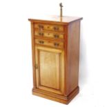 A Victorian walnut dressing cabinet (mirror missing), fitted with 3 short drawers and panelled