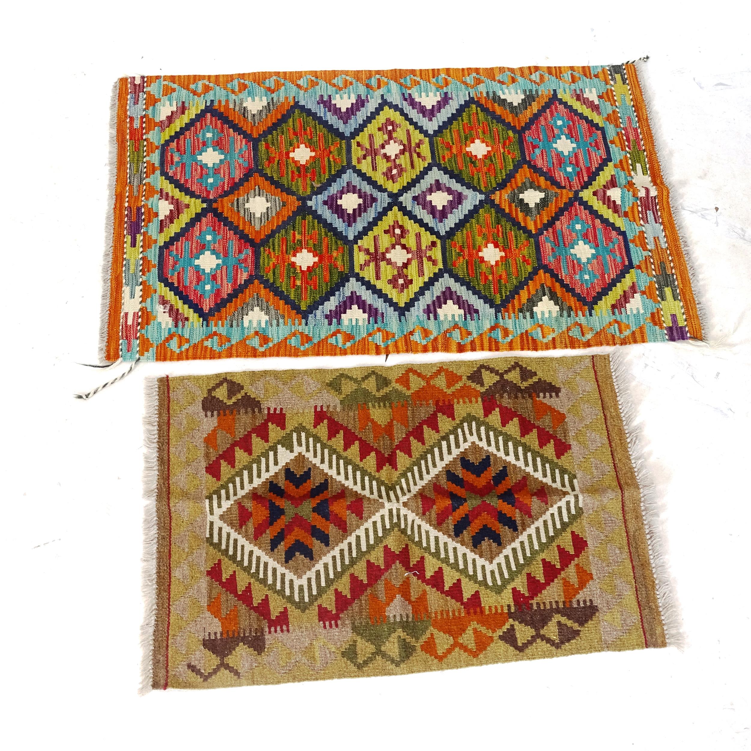 A Choli Kilim rug, 127cm x 78cm, and a Mamainer Kilim rug, 94cm x 62cm (2) - Image 2 of 2