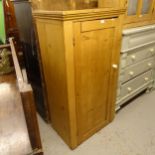 A pine single-door larder cupboard (lacking base), W76cm, H41cm