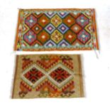 A Choli Kilim rug, 127cm x 78cm, and a Mamainer Kilim rug, 94cm x 62cm (2)