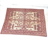 A Kashmiri hand stitched wool rug/wall hanging, 190cm x 138cm