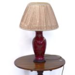 A Chinese baluster table lamp, overall height 60cm