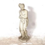 A stoneware garden statue of Pandora, H80cm