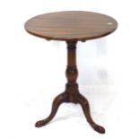 A Georgian mahogany tilt-top occasional table, on tripod base, W54cm, H68cm extending to 99cm