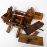 Various woodworking planes, including Rebate (boxful)