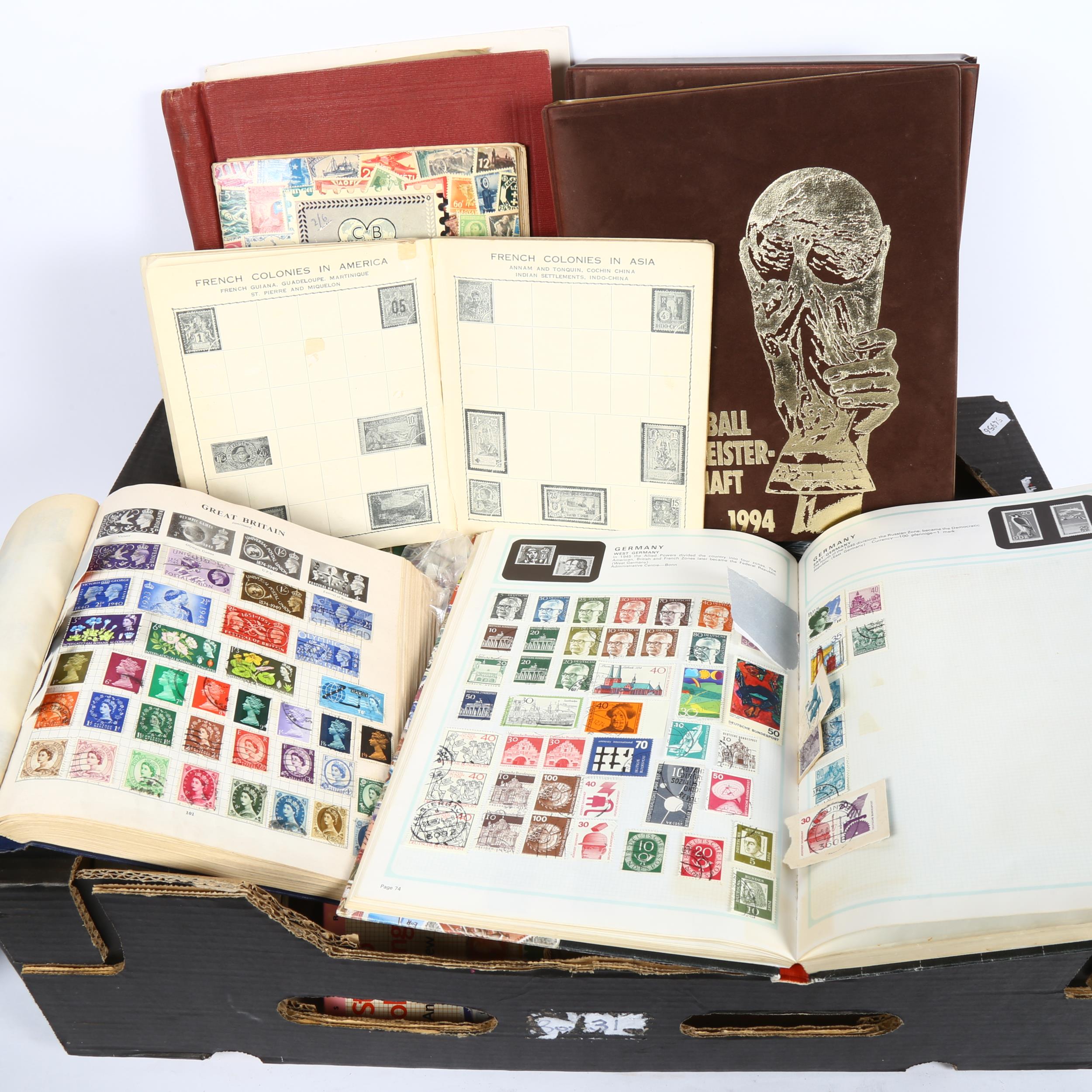 A large quantity of loose postage stamps and albums (boxful) - Image 2 of 2