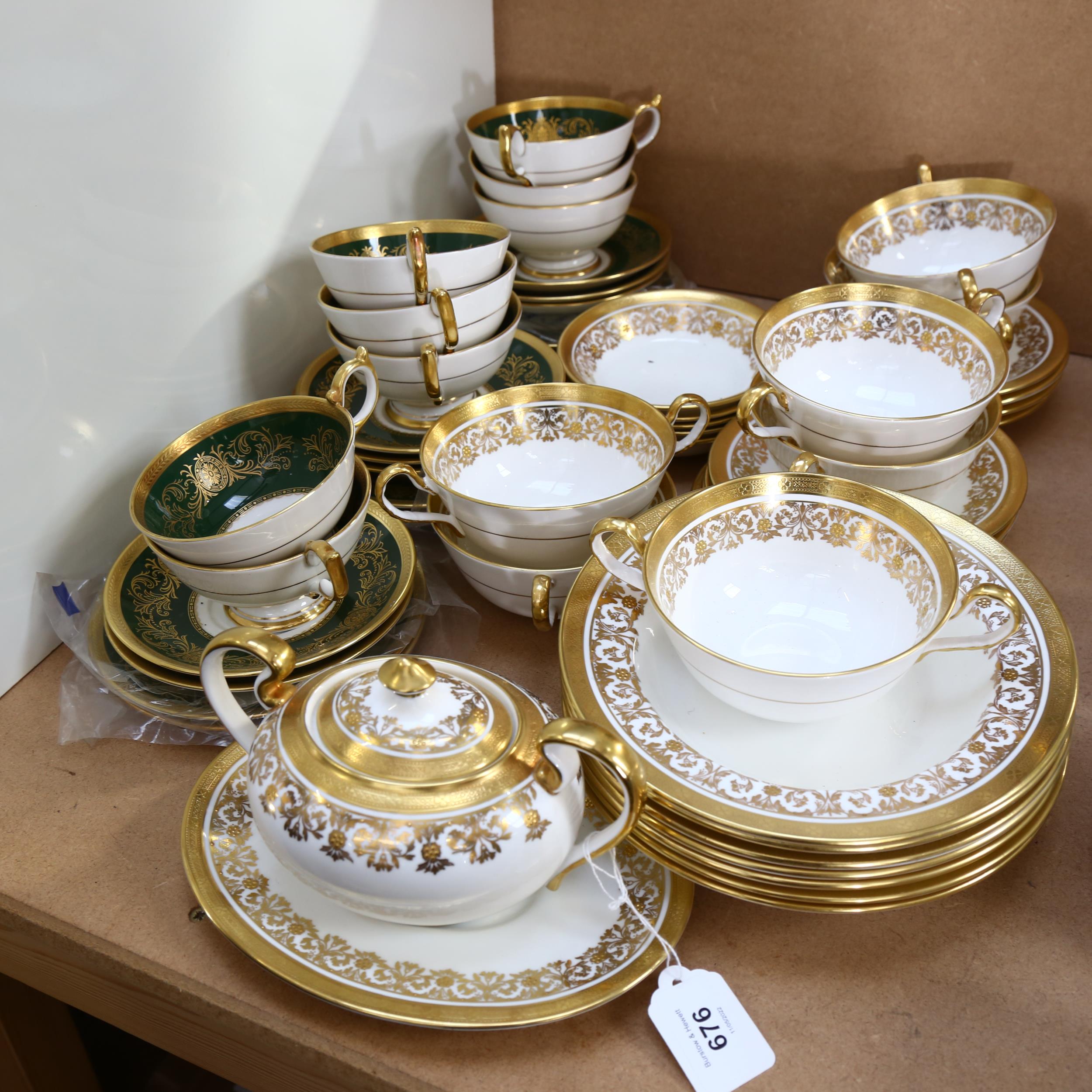 Aynsley Park Lane soup bowls and saucers etc, and Aynsley Imperial cups, saucers and plates