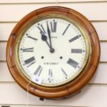 A Vintage Smiths 8-day circular dial wall clock, overall diameter 42cm