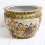 An Oriental ceramic jardiniere with figure decoration, diameter 35cm