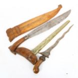 A Middle Eastern Kris dagger and scabbard, and another Middle Eastern sword (2)