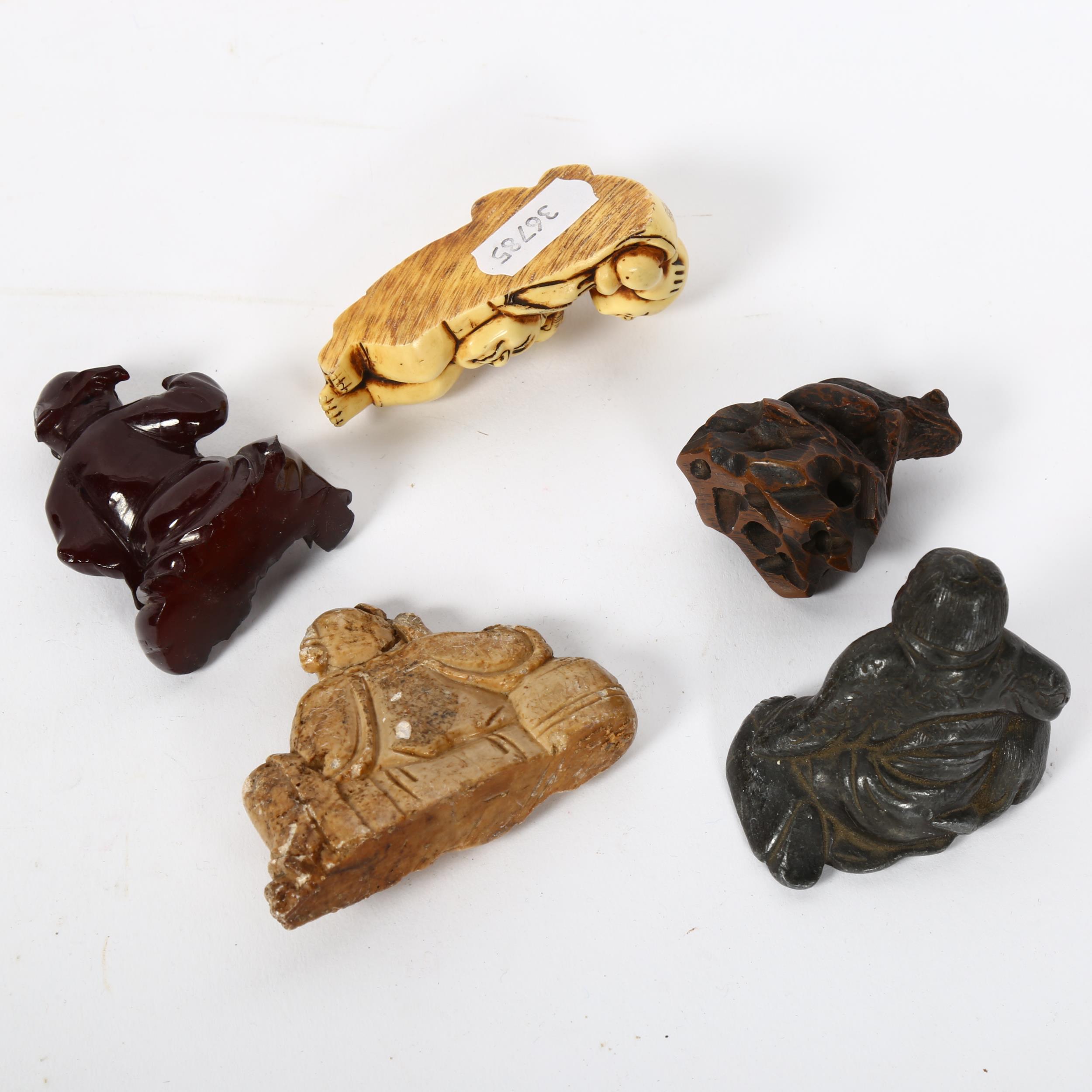 Various Oriental figures, including soapstone, resin etc (5) - Image 2 of 2