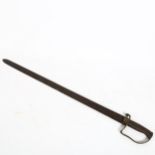 A 19th century British Naval sword, with ribbed steel grip, blade length 72cm