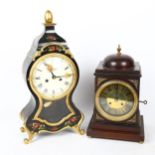 2 German 8-day mantel clocks, including Schmid, height 40cm (2)