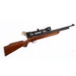 A Sharp .177 calibre air rifle, with under lever action and Tasco 4x40 scope, in softshell gun slip