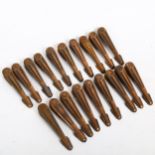 A group of Art Deco copper handles, length 11cm