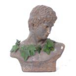 An OKA male bust with ivy leaf collar, H55cm