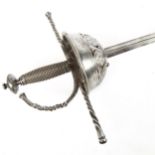 A Spanish cup-hilt rapier, blade length 92cm