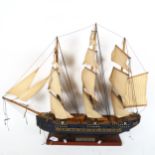 A kit-built 20-gun frigate, circa 1790, length 65cm