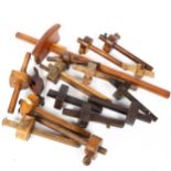 A group of Antique woodworking mortice gauges, including James Howarth