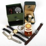 A group of gent's wristwatches, to include Accurist (boxed), Beverley Hills Polo Club quartz