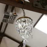A small chandelier with lustre drops, diameter 15cm