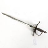 A small Spanish cup-hilt rapier dagger, blade length 32cm