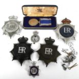 Various Police badges and medals, including Exemplary Police Service, Bristol Constabulary