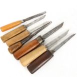 A group of Antique woodworking chisels, including Sorby