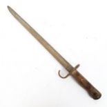A First World War British bayonet, allegedly retrieved from Hill 60 complex, blade length 43cm, with