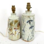 Isabel Denyer, 2 Studio pottery lamps, height 26cm