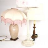 3 modern table lamps and shades, largest height 85cm (3)