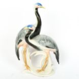 KARL ENS - a German porcelain crane figure group, model no. 7531, height 26cm No chips cracks or
