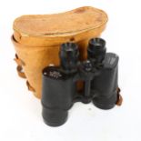 OCTRA - a pair of 7x50 field binoculars, serial no. 1568, in leather case Lenses have some surface