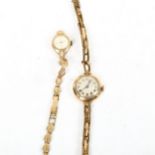 2 x 9ct gold cased lady's wristwatches