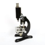 Vintage student's microscope by Beck of London, 35cm