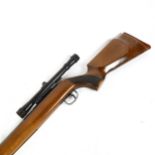 German Original .22 calibre air rifle, with under-lever action and model 9 4x20 scope, overall