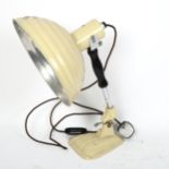 A mid-century Pifco industrial infrared radiant heat adjustable desk lamp, height 41cm
