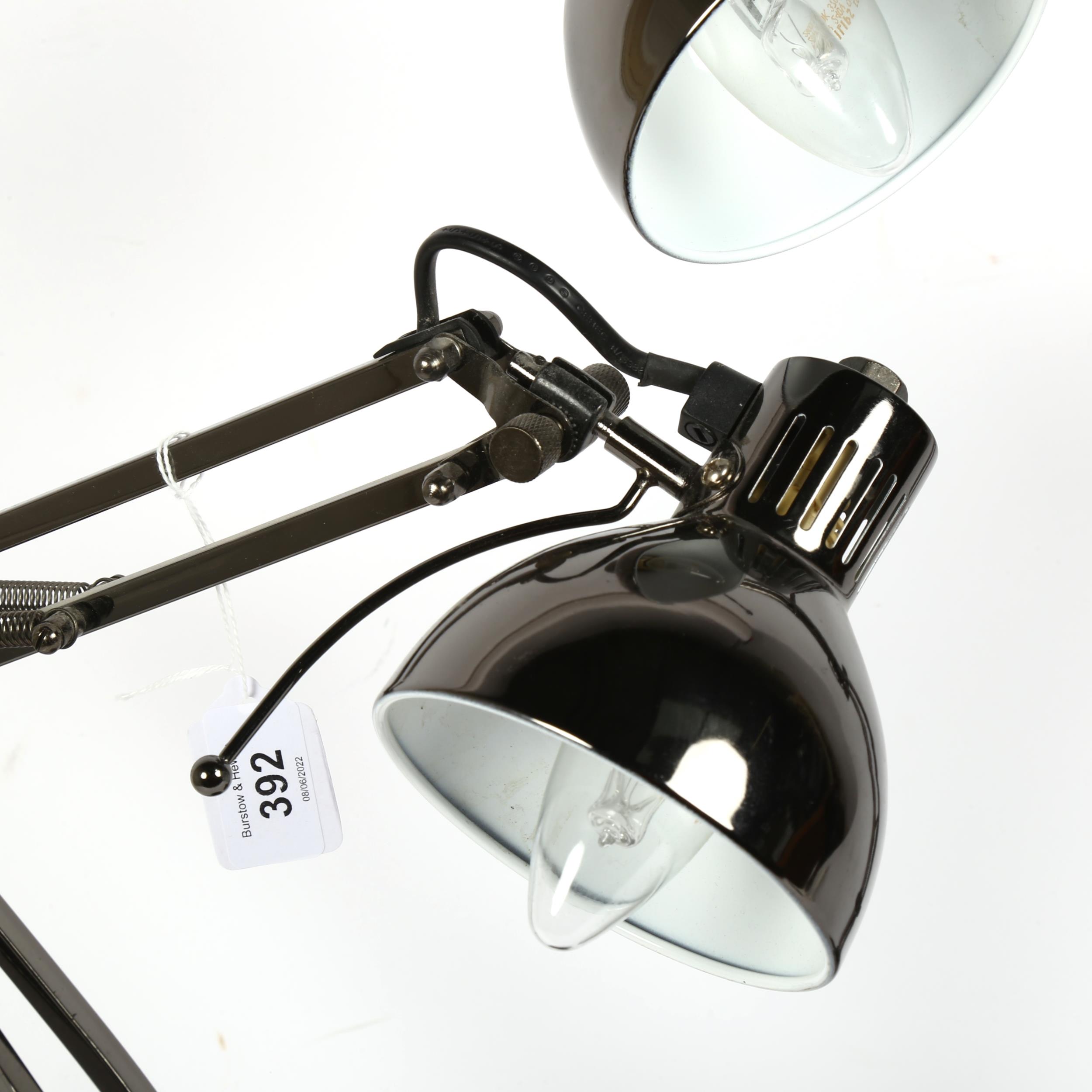 A pair of modern black chrome anglepoise desk lamps - Image 2 of 2