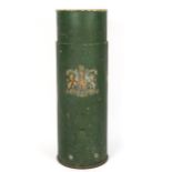 A 19th Century British Military green board artillery shell carrier, height 57cm