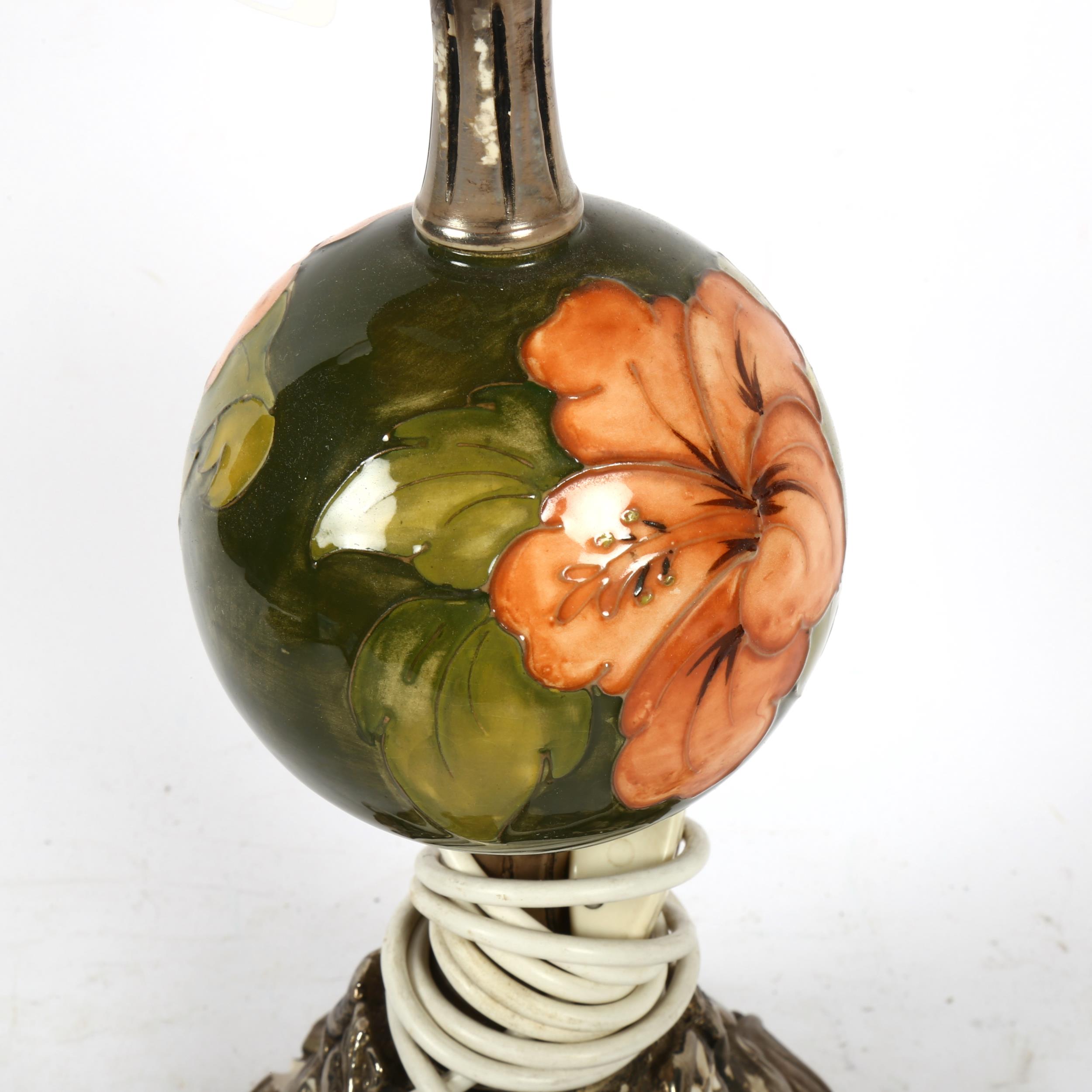 A Moorcroft table lamp and shade, lamp height 46cm - Image 2 of 2