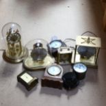 Various brass clocks