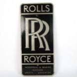 A Rolls Royce Industrial And Marine Division aluminium advertising sign, 67cm x 31cm