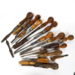 A group of Antique woodworking chisels, including Sorby