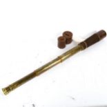 A 19th century leather and brass 4-draw telescope, by Dollond of London, extended length 82cm