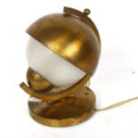 An Art Deco brass globe table lamp, height 18cm General wear and abrasions all over, no chips or