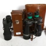 A pair of Ross Bino Prism no. 5 Mk II binoculars, and a Ross 7x50 monocular, both leather-cased (2)