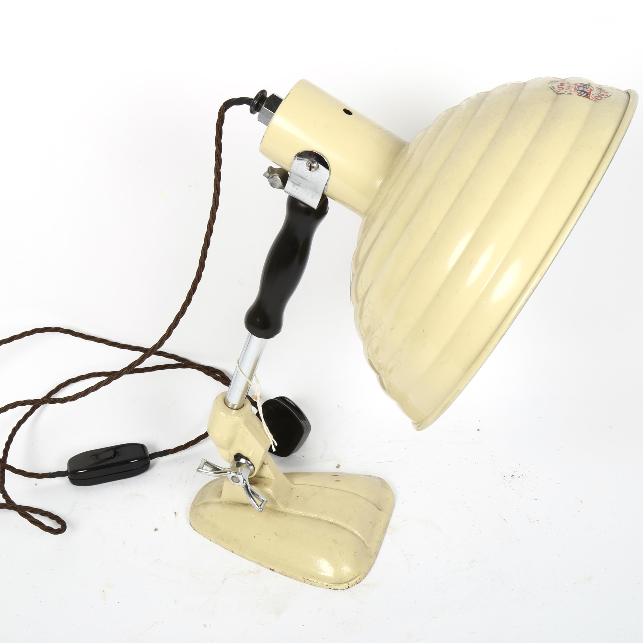 A mid-century Pifco industrial infrared radiant heat adjustable desk lamp, height 41cm - Image 2 of 2