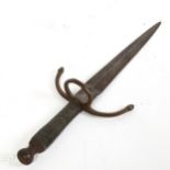 A forged steel parrying dagger, blade length 27cm