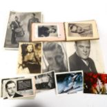 An album of Vintage film star and music artists autographs including Dame Vera Lynn, George Formby